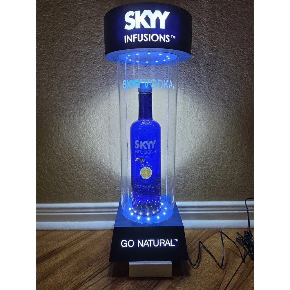 SKYY Vodka Infusions Levitating Bottle‎ Bar LED Display 2008 Promo Original Box